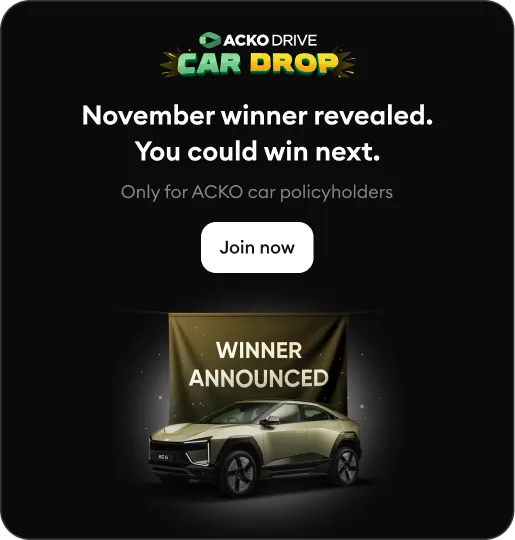 ACKO Drive Car Drop Banner non-participants