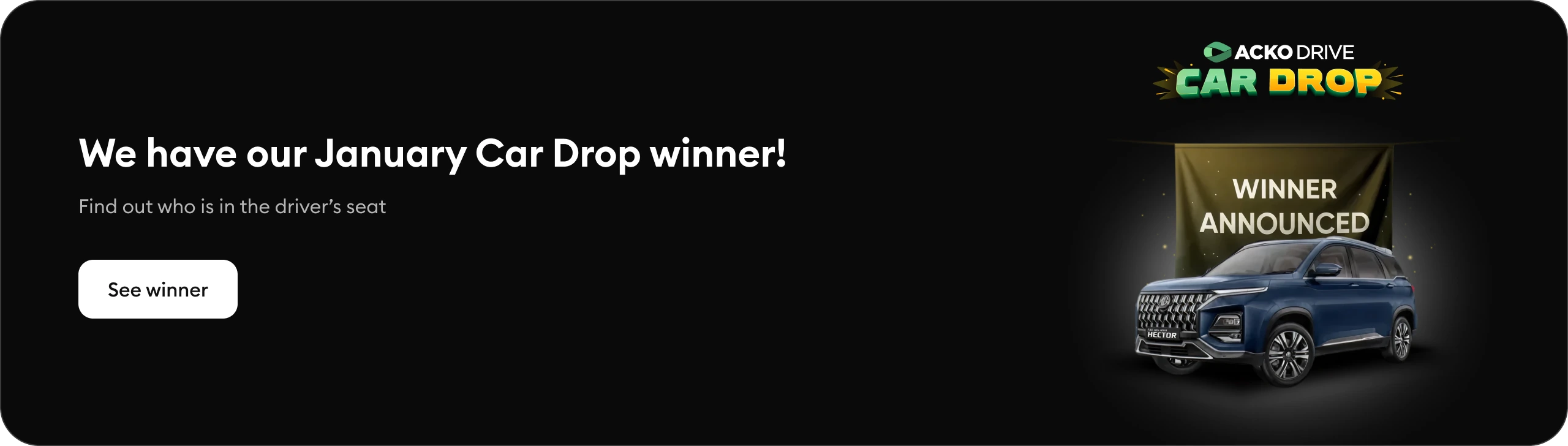 ACKO Drive Car Drop Banner